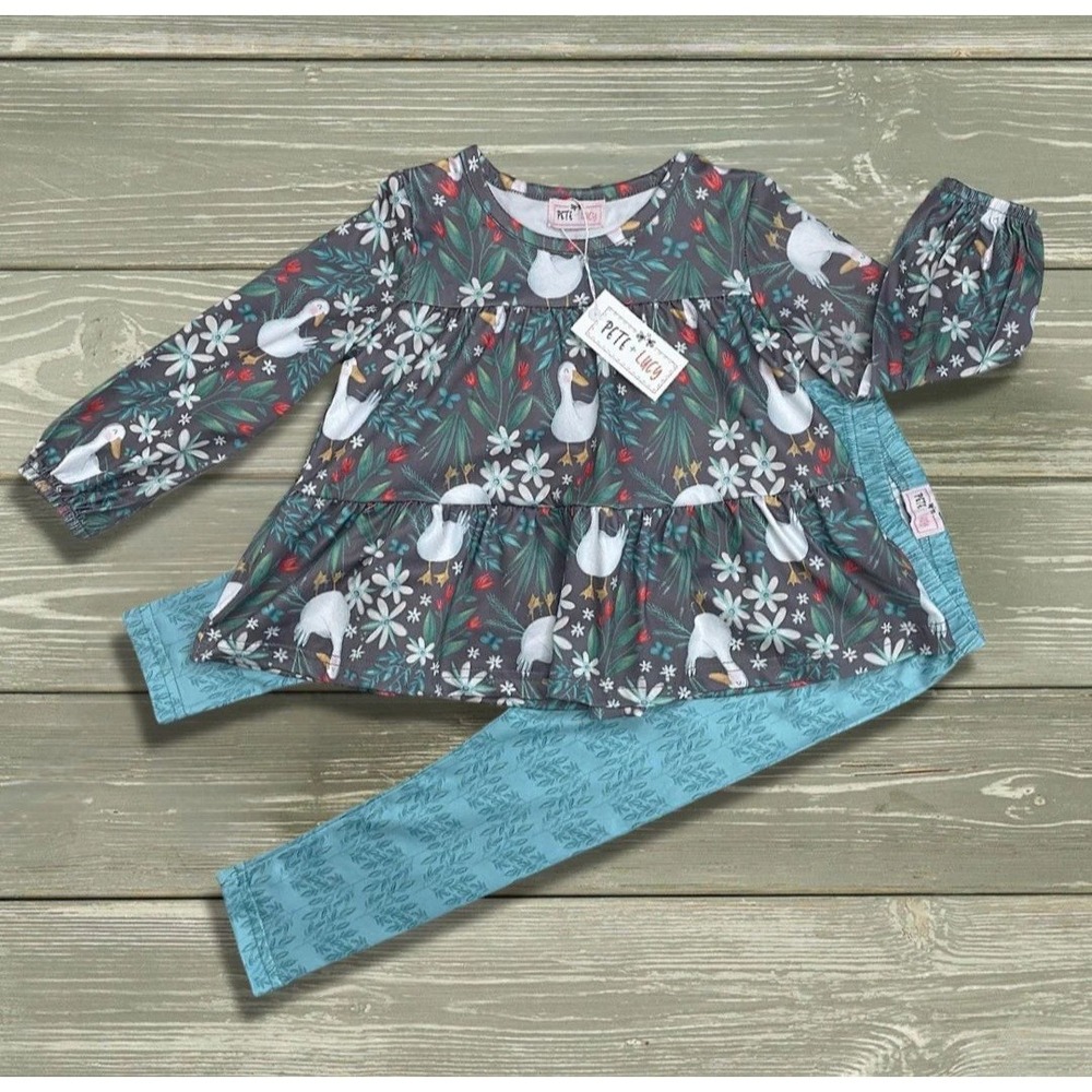 10-12 Pete And‎ Lucy  Duck Duck Goose Pant Set NWT